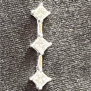 14K White Gold and 3 CZ Pendant